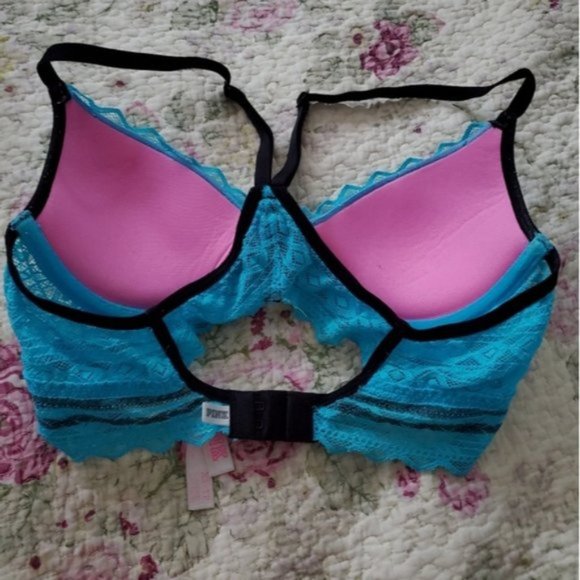 Victorias Secret Pink- Wired Lace Balconette Bra with keyhole back - Picture 4 of 10